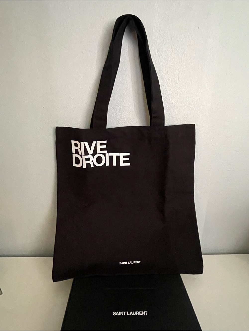 Saint Laurent Black Canvas Rive Droite Tote
